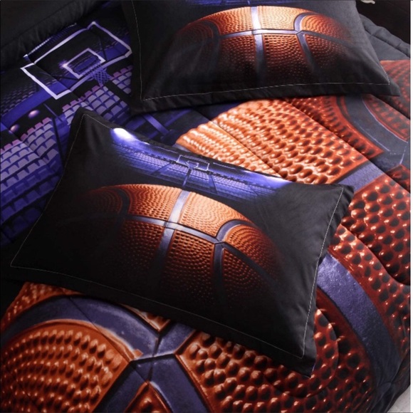 Set of 3 Basketball 3D Print Comforter Set Twin